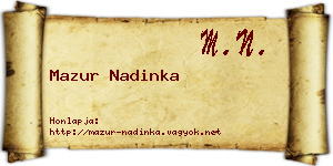 Mazur Nadinka névjegykártya